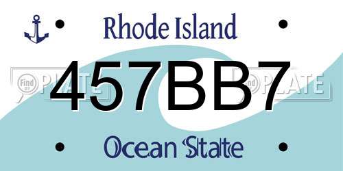 457BB7 Rhode Island License Plate