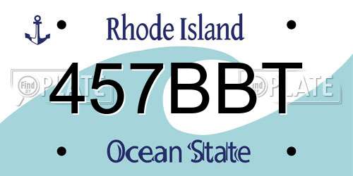457BBT Rhode Island License Plate