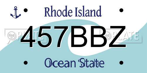 457BBZ Rhode Island License Plate