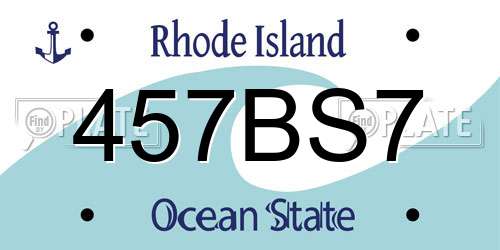 457BS7 Rhode Island License Plate