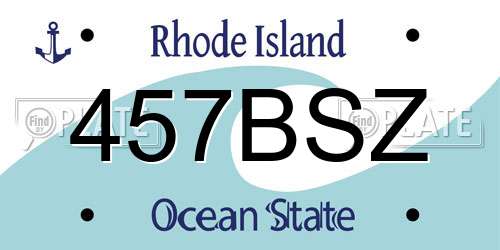457BSZ Rhode Island License Plate