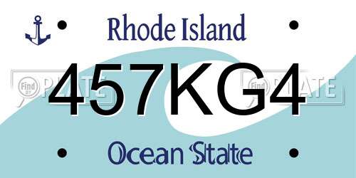 457KG4 Rhode Island License Plate