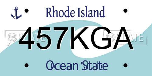 457KGA Rhode Island License Plate
