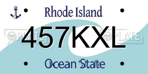 457KXL Rhode Island License Plate