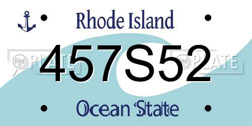 457S52 Rhode Island License Plate