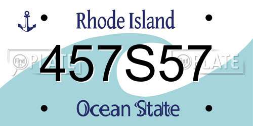 457S57 Rhode Island License Plate