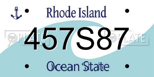 457S87 Rhode Island License Plate