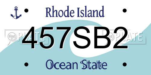 457SB2 Rhode Island License Plate