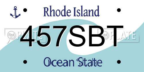 457SBT Rhode Island License Plate