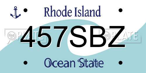 457SBZ Rhode Island License Plate