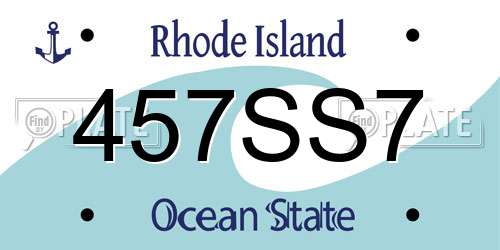 457SS7 Rhode Island License Plate