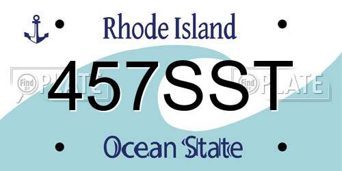 457SST Rhode Island License Plate