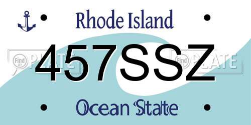 457SSZ Rhode Island License Plate
