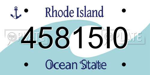 45815I0 Rhode Island License Plate