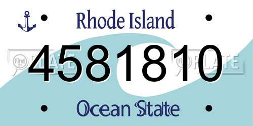 4581810 Rhode Island License Plate