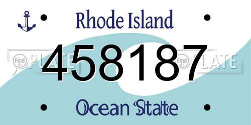 458187 Rhode Island License Plate