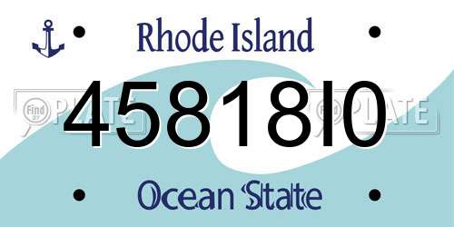 45818I0 Rhode Island License Plate
