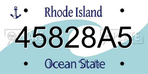 45828A5 Rhode Island License Plate