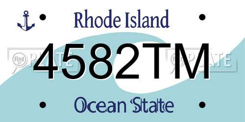 4582TM Rhode Island License Plate