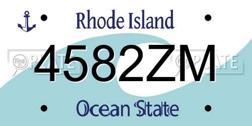4582ZM Rhode Island License Plate