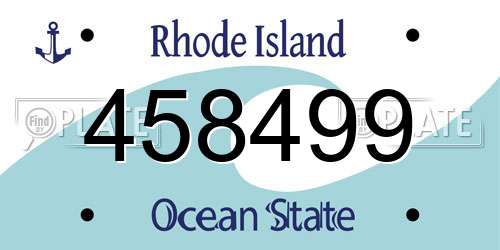 458499 Rhode Island License Plate