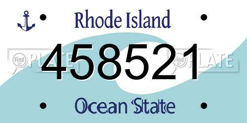 458521 Rhode Island License Plate