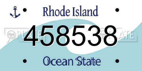458538 Rhode Island License Plate