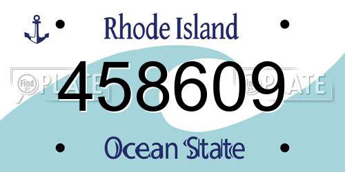 458609 Rhode Island License Plate