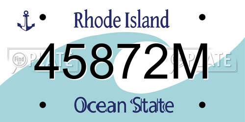 45872M Rhode Island License Plate