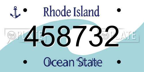 458732 Rhode Island License Plate