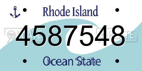 4587548 Rhode Island License Plate