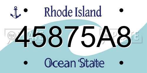 45875A8 Rhode Island License Plate
