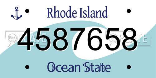 4587658 Rhode Island License Plate