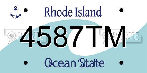 4587TM Rhode Island License Plate