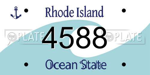 4588 Rhode Island License Plate