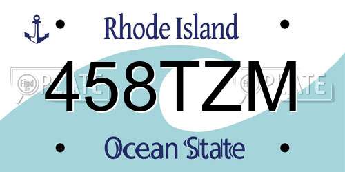 458TZM Rhode Island License Plate