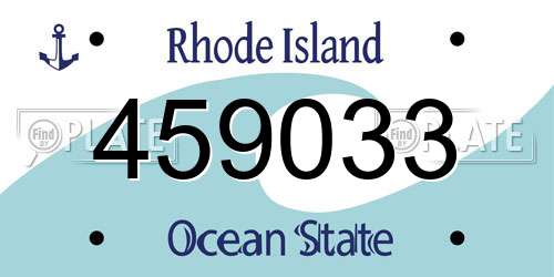 459033 Rhode Island License Plate