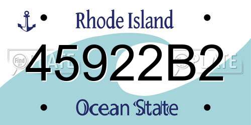 45922B2 Rhode Island License Plate