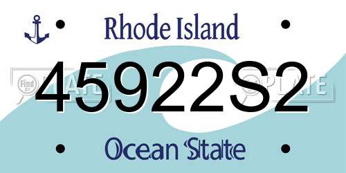45922S2 Rhode Island License Plate