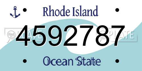 4592787 Rhode Island License Plate