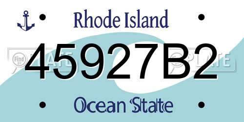 45927B2 Rhode Island License Plate