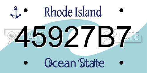 45927B7 Rhode Island License Plate