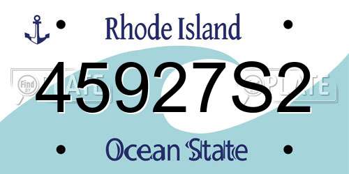 45927S2 Rhode Island License Plate