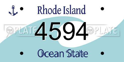 4594 Rhode Island License Plate