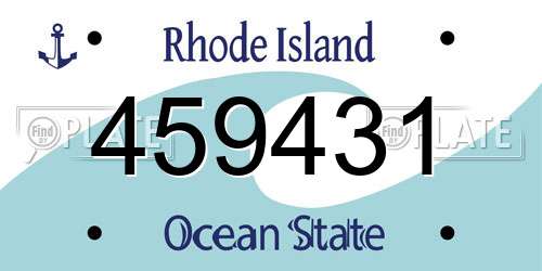 459431 Rhode Island License Plate