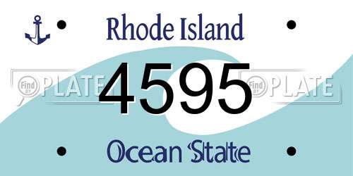 4595 Rhode Island License Plate