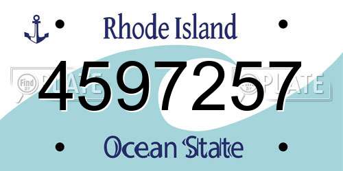 4597257 Rhode Island License Plate