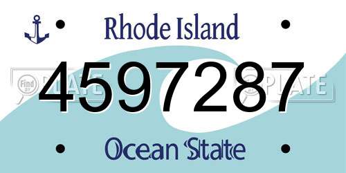 4597287 Rhode Island License Plate