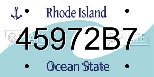 45972B7 Rhode Island License Plate
