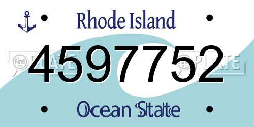 4597752 Rhode Island License Plate